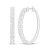 Thumbnail Image 1 of Multi-Diamond Hoop Earrings 1/2 ct tw Sterling Silver