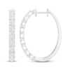 Thumbnail Image 3 of Multi-Diamond Hoop Earrings 1/2 ct tw Sterling Silver