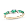 Thumbnail Image 1 of Marquise-Cut Natural Emerald & Diamond Ring 1/20 ct tw 14K Yellow Gold