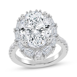 Lab-Grown Diamonds by KAY Oval-Cut Halo Engagement Ring 6-1/3 ct tw 14K White Gold