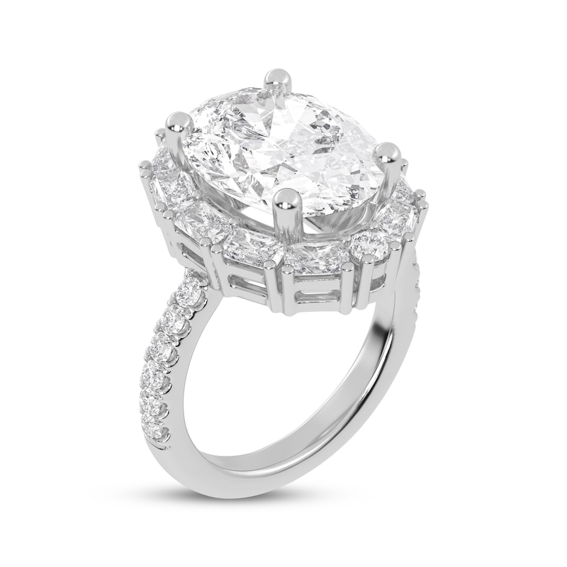 Main Image 2 of Lab-Grown Diamonds by KAY Oval-Cut Halo Engagement Ring 6-1/3 ct tw 14K White Gold