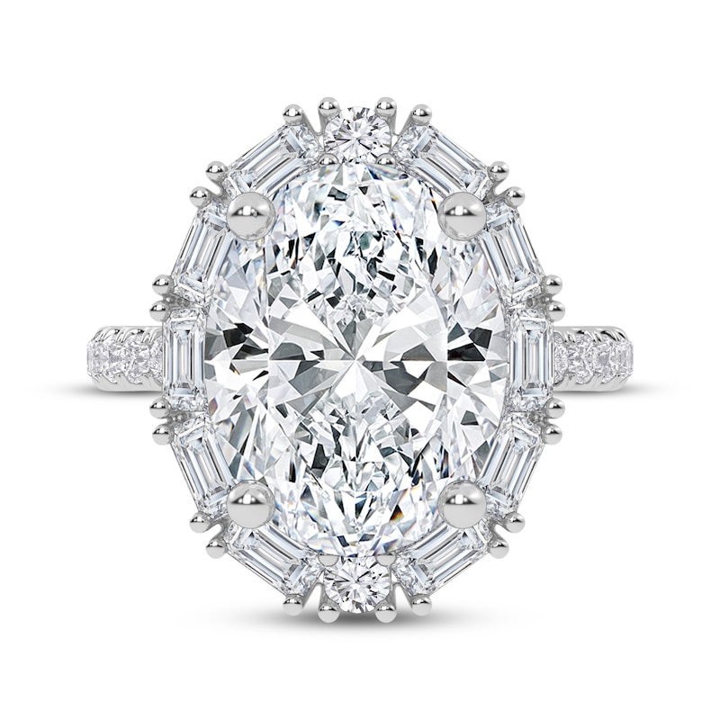 Main Image 3 of Lab-Grown Diamonds by KAY Oval-Cut Halo Engagement Ring 6-1/3 ct tw 14K White Gold