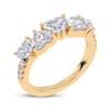 Thumbnail Image 2 of Lab-Grown Diamonds by KAY Heart-Shaped Alternating Ring 2 ct tw 14K Yellow Gold