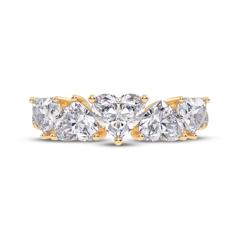 Main Image 3 of Lab-Grown Diamonds by KAY Heart-Shaped Alternating Ring 2 ct tw 14K Yellow Gold