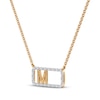 Thumbnail Image 2 of Diamond M Initial Rectangle Necklace 1/10 ct tw 10K Yellow Gold 18&quot;