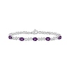 Thumbnail Image 1 of Oval-Cut Amethyst & White Lab-Created Sapphire infinity Link Bracelet Sterling Silver 7.5&quot;