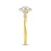 Thumbnail Image 2 of Multi-Diamond Halo Promise Ring 1/5 ct tw 24K Yellow Gold Vermeil Sterling Silver