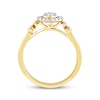 Thumbnail Image 3 of Multi-Diamond Halo Promise Ring 1/5 ct tw 24K Yellow Gold Vermeil Sterling Silver