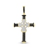 Thumbnail Image 1 of Men's Black & White Diamond Cross Charm 1/2 ct tw 10K Yellow Gold