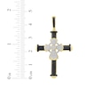 Thumbnail Image 3 of Men's Black & White Diamond Cross Charm 1/2 ct tw 10K Yellow Gold