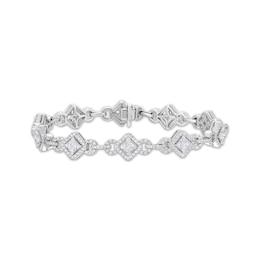 Marquise & Round-Cut Diamond Link Bracelet 3 ct tw 10K White Gold 7&quot;