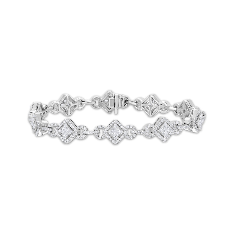 Main Image 1 of Marquise & Round-Cut Diamond Link Bracelet 3 ct tw 10K White Gold 7&quot;