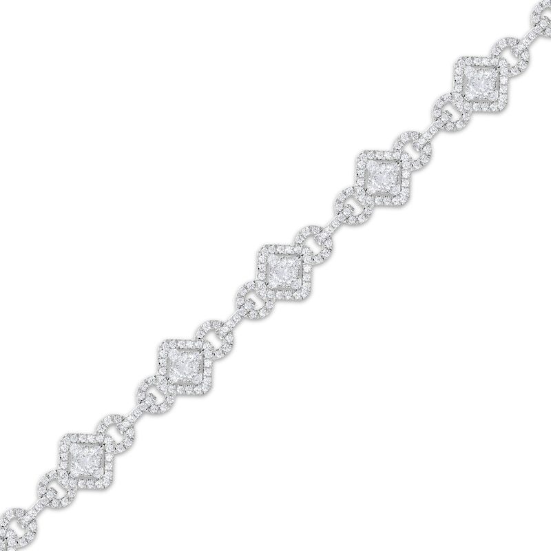 Main Image 2 of Marquise & Round-Cut Diamond Link Bracelet 3 ct tw 10K White Gold 7&quot;