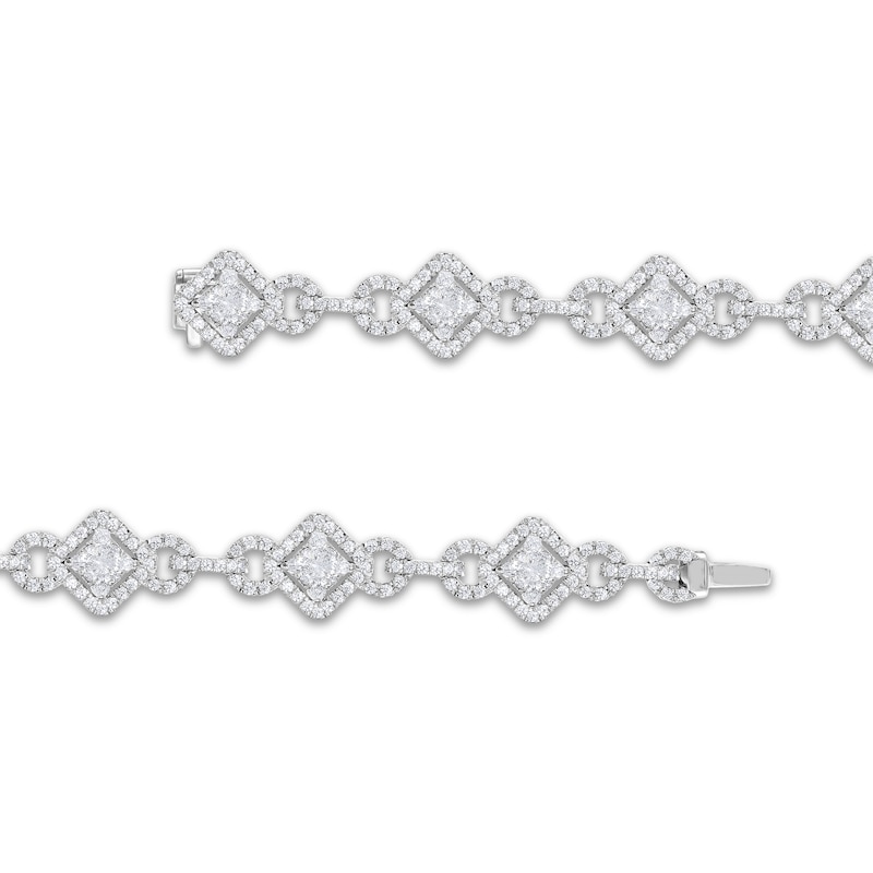 Main Image 3 of Marquise & Round-Cut Diamond Link Bracelet 3 ct tw 10K White Gold 7&quot;