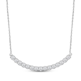 Lab-Grown Diamonds by KAY Smile Necklace 1 ct tw 14K White Gold 18&quot;