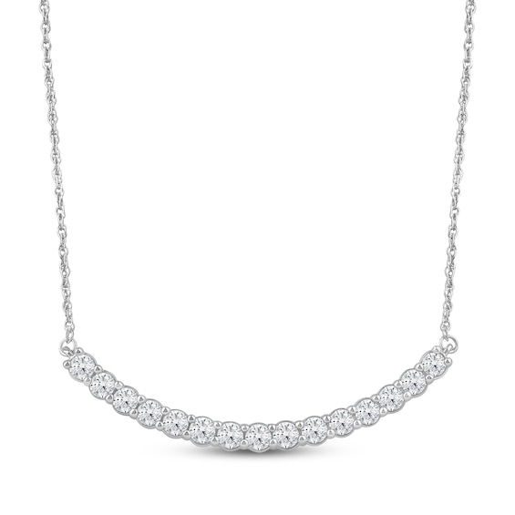 Lab-Grown Diamonds by KAY Smile Necklace 1 ct tw 14K White Gold 18"