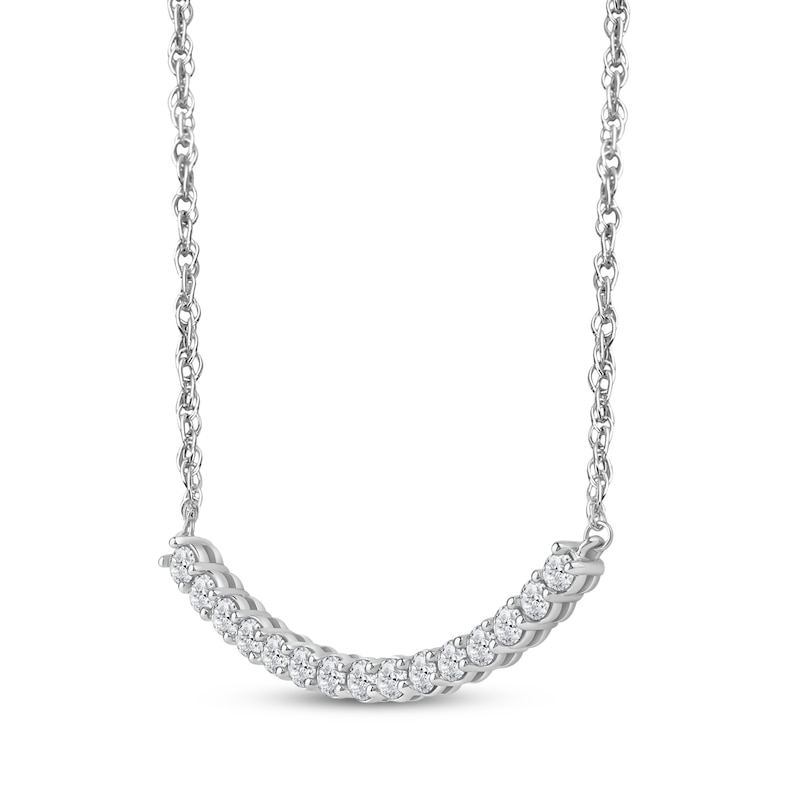 Main Image 2 of Lab-Grown Diamonds by KAY Smile Necklace 1 ct tw 14K White Gold 18&quot;