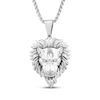 Thumbnail Image 1 of Men's Diamond Lion Head Necklace 1/20 ct tw Stainless Steel 24&quot;