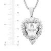 Thumbnail Image 4 of Men's Diamond Lion Head Necklace 1/20 ct tw Stainless Steel 24&quot;