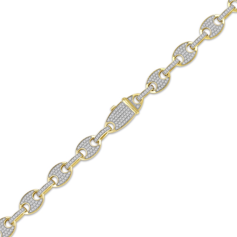 Main Image 2 of Men's Diamond Mariner Chain Necklace 4 ct tw 10K Yellow Gold 22&quot;