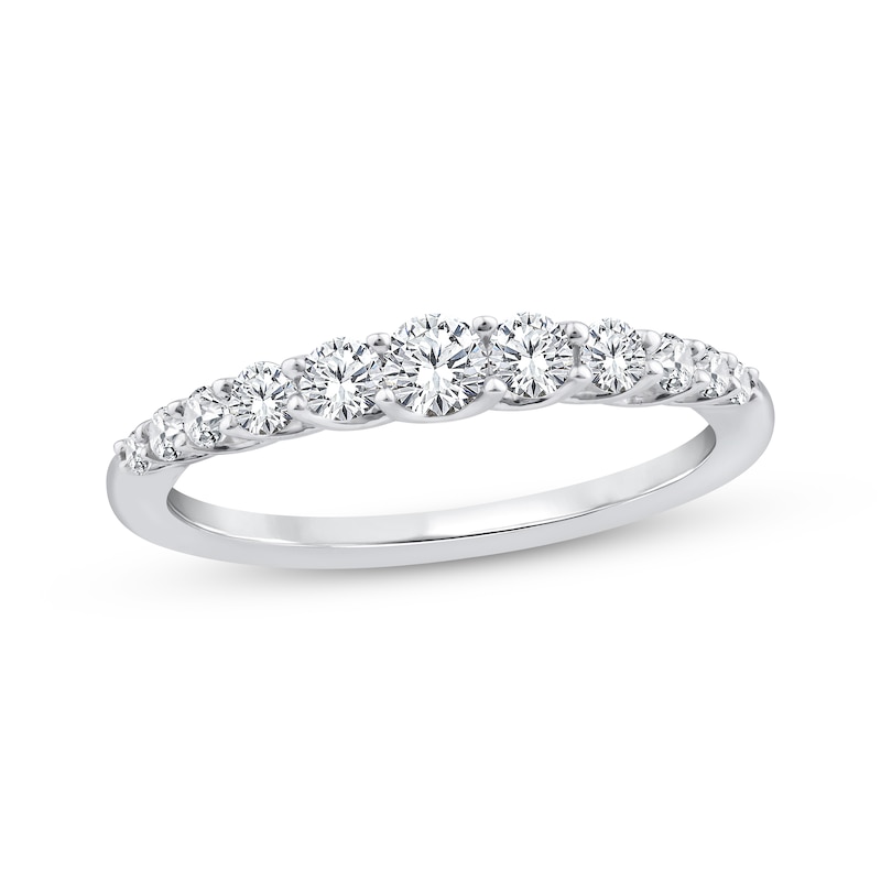 Main Image 1 of Lab-Grown Diamonds by KAY Graduated Anniversary Ring 1/2 ct tw 14K White Gold