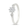 Thumbnail Image 2 of Diamond Flower Halo Promise Ring 1/6 ct tw Sterling Silver