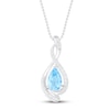 Thumbnail Image 1 of Blue Topaz & White Lab-Created Sapphire Necklace Sterling Silver 18&quot;