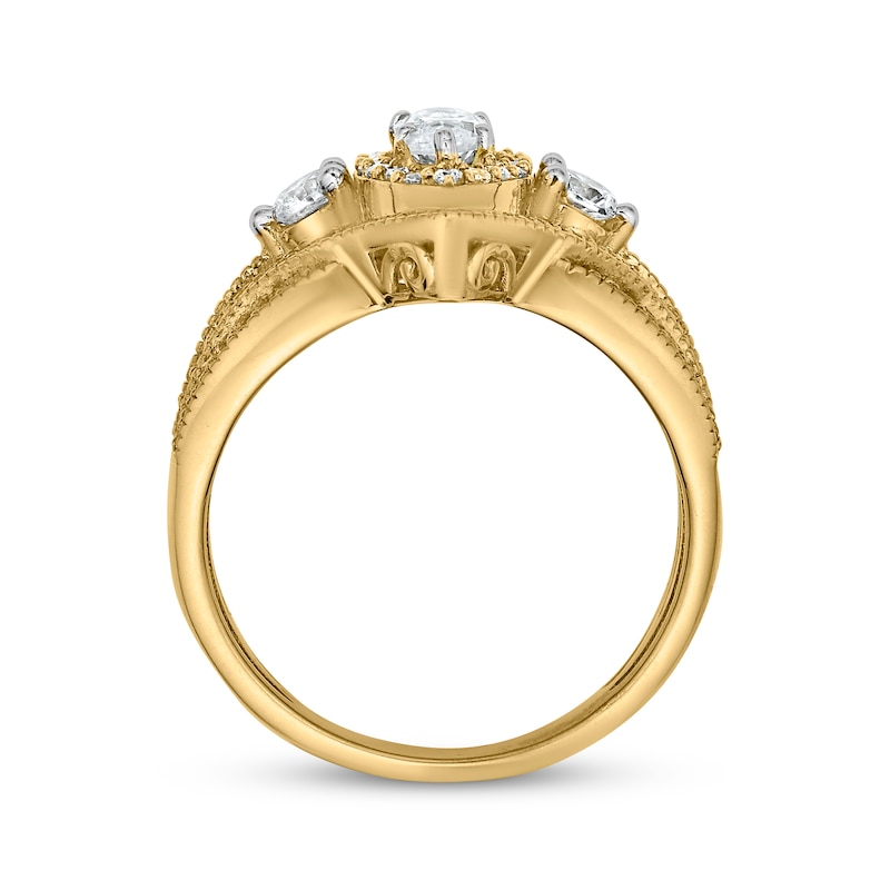 Main Image 3 of Adore Marquise-Cut & Round-Cut Diamond Engagement Ring 1 ct tw 14K Yellow Gold