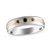 Thumbnail Image 1 of Men's Brown & Black Diamond Wedding Band 1/6 ct tw 10K Two-Tone Gold