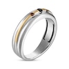 Thumbnail Image 2 of Men's Brown & Black Diamond Wedding Band 1/6 ct tw 10K Two-Tone Gold