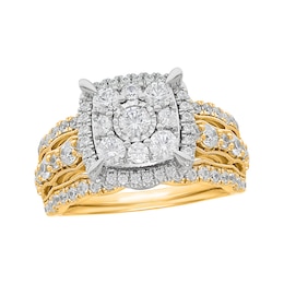 Adore Multi-Diamond Center Engagement Ring 2 ct tw 14K Yellow Gold