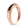 Thumbnail Image 1 of Men's Black Diamond Wedding Ring 1/2 ct tw 10K Rose Gold