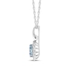 Thumbnail Image 2 of Oval-Cut Swiss Blue Topaz & Diamond Accent Swirl Necklace Sterling Silver 18&quot;