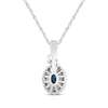 Thumbnail Image 3 of Oval-Cut Swiss Blue Topaz & Diamond Accent Swirl Necklace Sterling Silver 18&quot;