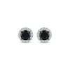 Thumbnail Image 1 of Black & White Diamond Halo Stud Earrings 1/2 ct tw 10K White Gold