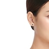 Thumbnail Image 3 of Black & White Diamond Halo Stud Earrings 1/2 ct tw 10K White Gold