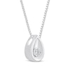 Thumbnail Image 2 of Diamond Solitaire Teardrop Necklace 1/20 ct tw Sterling Silver 18&quot;