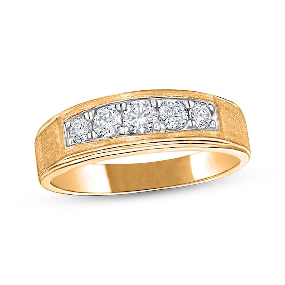 Men's Diamond Five-Stone Fashion Ring 1/2 ct tw 10K Yellow Gold