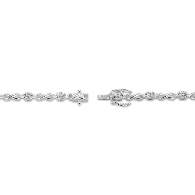 Main Image 3 of White Lab-Created Sapphire Infinity Link Bracelet Sterling Silver 7.25&quot;