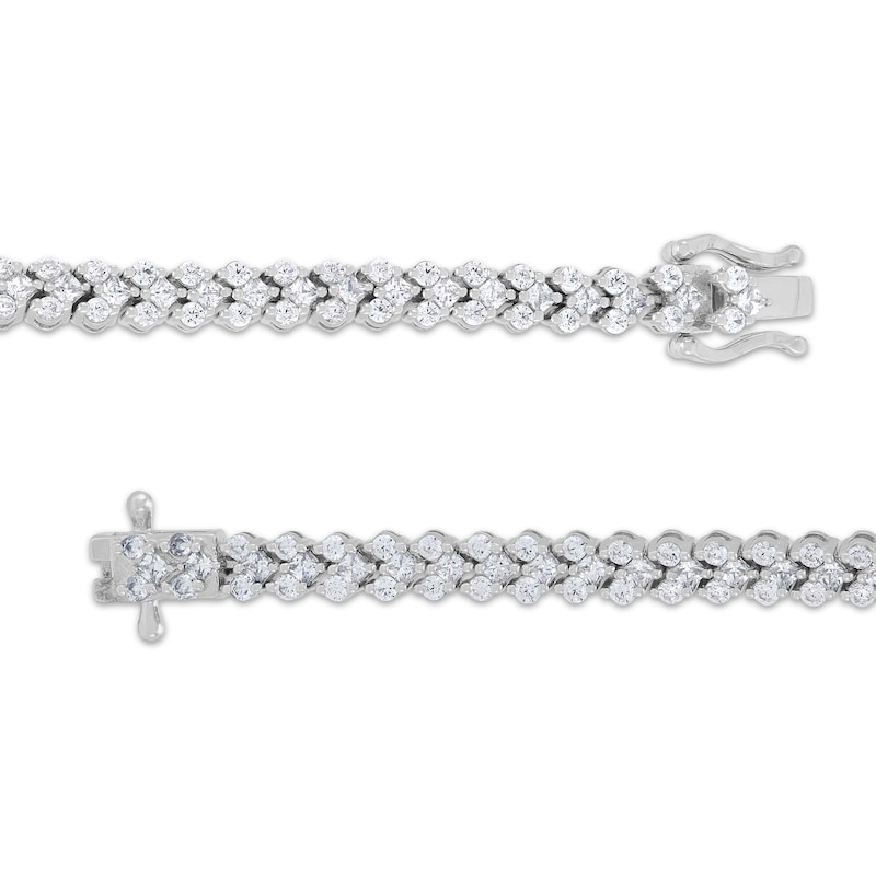 Main Image 3 of Diamond Chevron Trios Link Bracelet 3-1/2 ct tw 10K White Gold 7&quot;