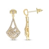 Thumbnail Image 1 of Baguette & Round-Cut Multi-Diamond Drop Earrings 5/8 ct tw 14K Yellow Gold