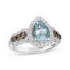 Thumbnail Image 0 of Le Vian Pear-Shaped Aquamarine Ring 3/4 ct tw Diamonds 14K Vanilla Gold