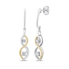 Thumbnail Image 0 of Threads of Love Diamond Double Infinity Dangle Earrings 1/4 ct tw 10K Yellow Gold & Sterling Silver