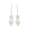 Thumbnail Image 1 of Threads of Love Diamond Double Infinity Dangle Earrings 1/4 ct tw 10K Yellow Gold & Sterling Silver