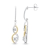Thumbnail Image 2 of Threads of Love Diamond Double Infinity Dangle Earrings 1/4 ct tw 10K Yellow Gold & Sterling Silver