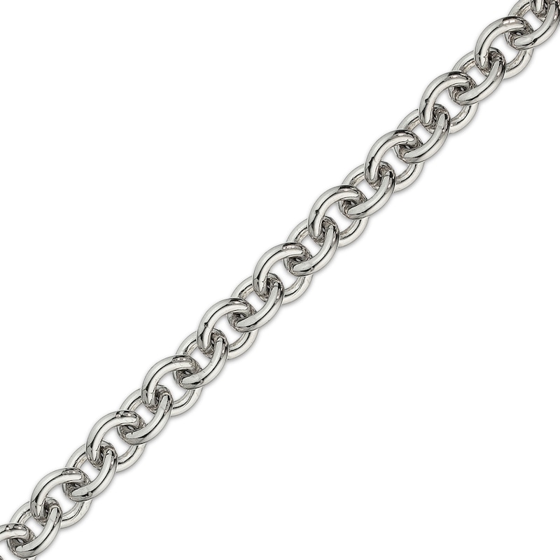 Main Image 1 of Solid Forzatina Chain Bracelet 7.5mm Sterling Silver 8.5&quot;