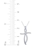 Thumbnail Image 4 of Diamond Curve Cross Necklace 1/6 ct tw Sterling Silver