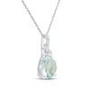 Thumbnail Image 2 of Pear-Shaped Aquamarine & White Lab-Created Sapphire Drop Necklace Sterling Silver 18&quot;