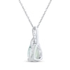 Thumbnail Image 3 of Pear-Shaped Aquamarine & White Lab-Created Sapphire Drop Necklace Sterling Silver 18&quot;