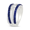 Thumbnail Image 2 of Blue & White Lab-Created Sapphire Crossover Ring Sterling Silver